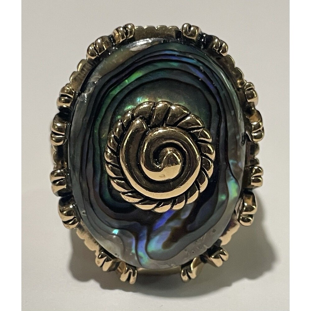 Barse Abalone Nautulis Statement Ring Size 10.5